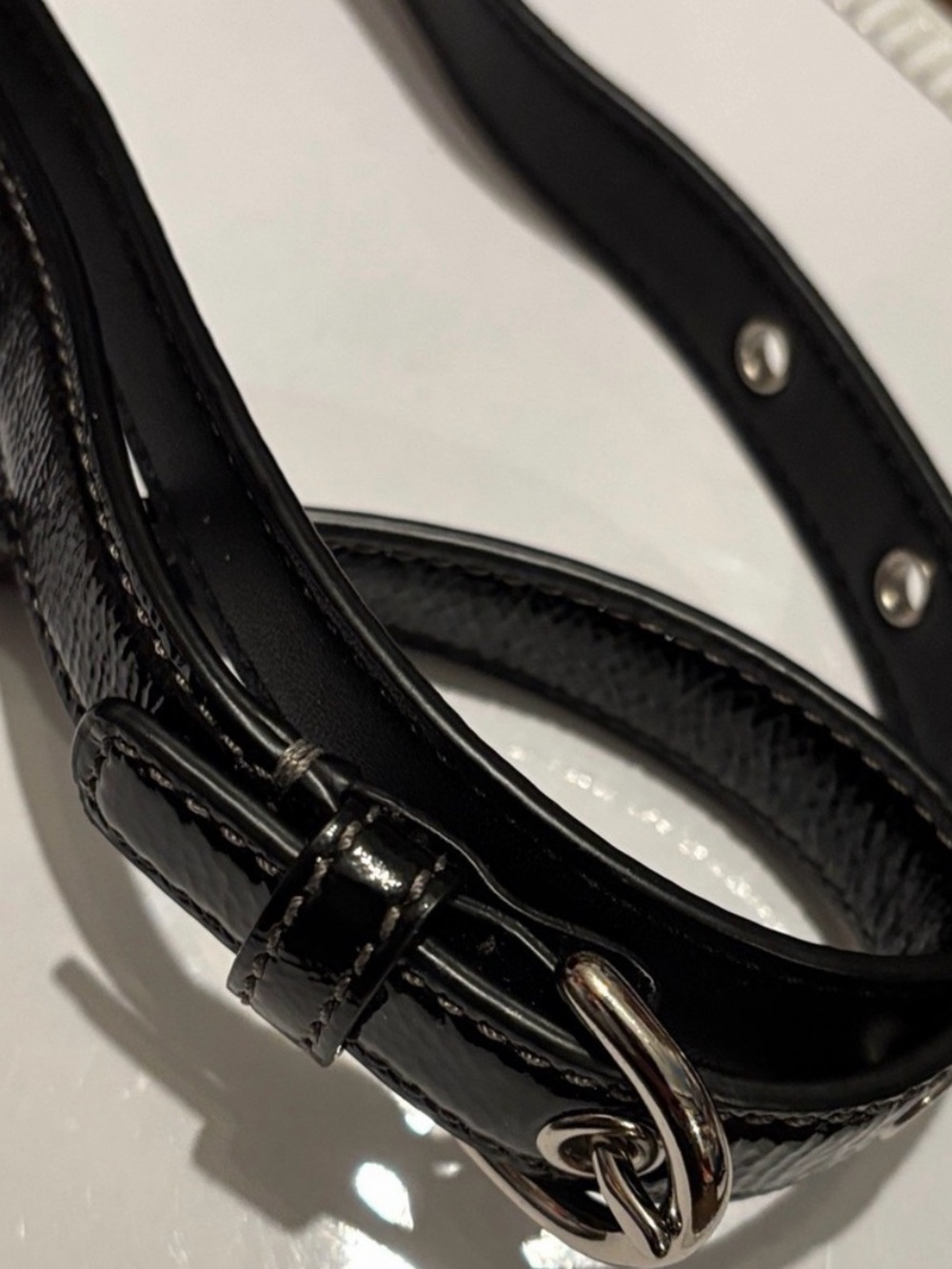 Coach Black Patent Leather Crossbody Strap with Silver Hardware - Picture 2 of 2
